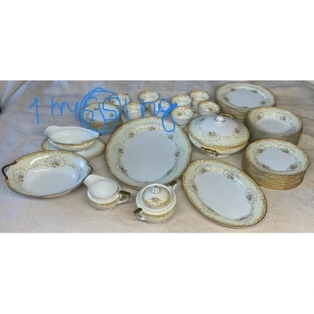 VTG Antique‎ Noritake N130 45 Pieces Place Setting Dinnerware Japan Bone China